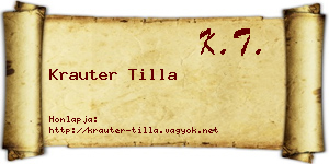 Krauter Tilla névjegykártya